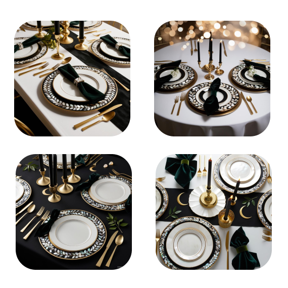 Elevate Your Dining Experience with Mother of Pearl and Bone Inlay Charger Plates