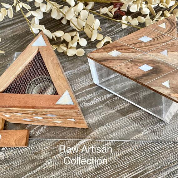 Acrylic with wood burner set