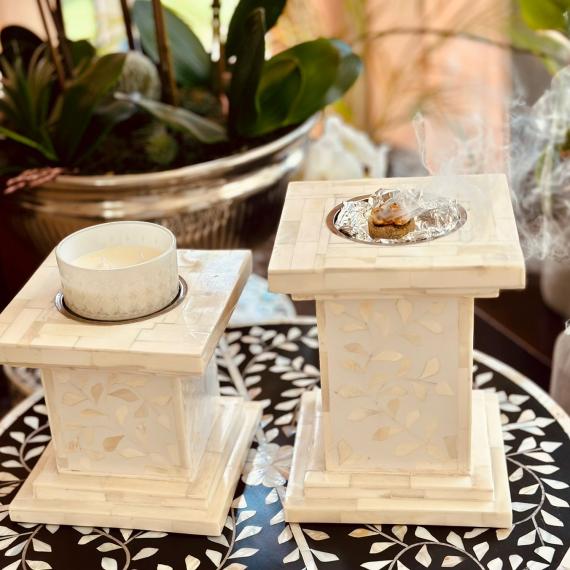 Classic Candle/Burner Stand- White