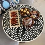 Zahra Bone Inlay Side Table/Black