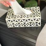 Rectangular Bone inlay tissue box